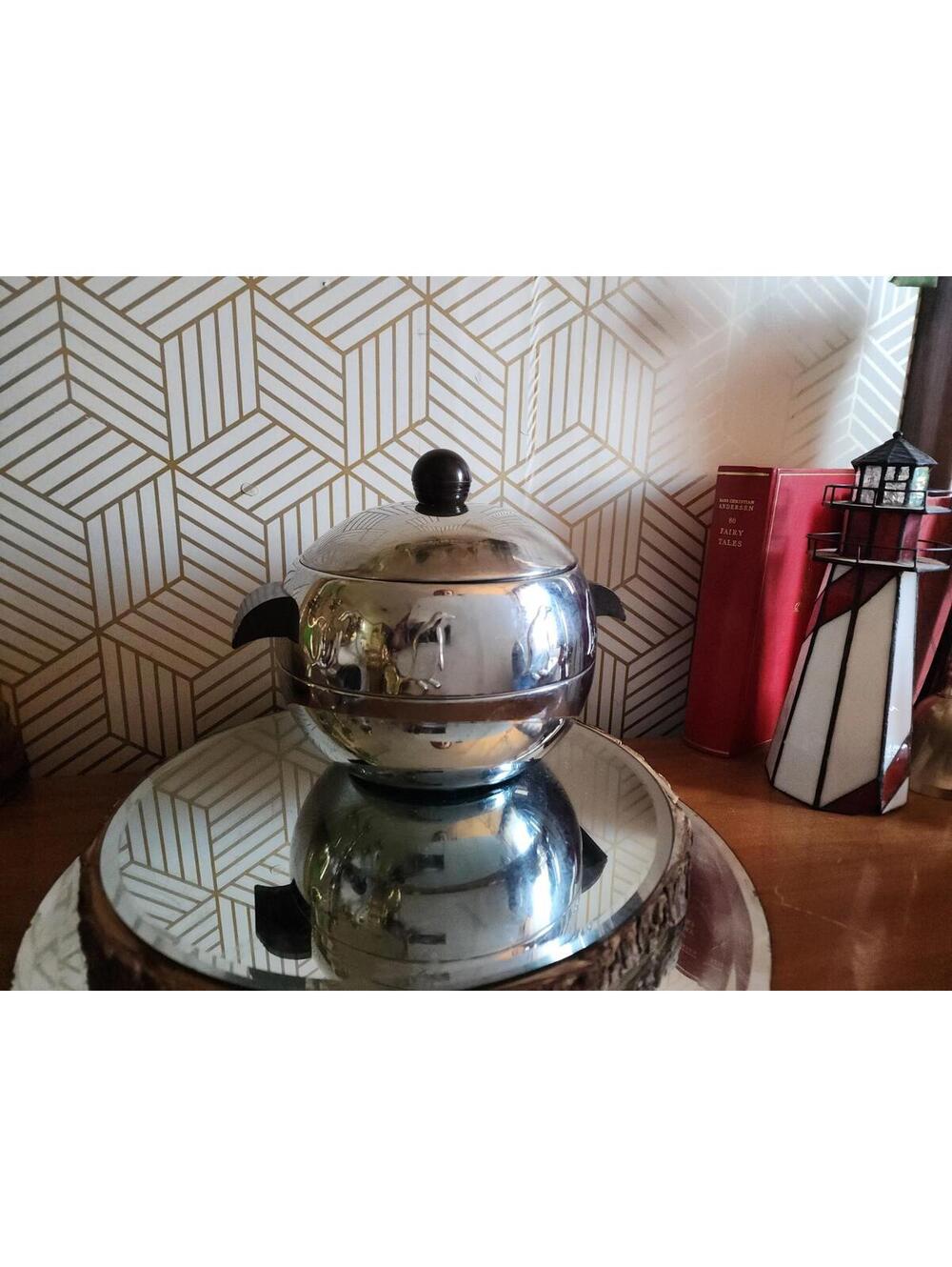 Penguin Ice Bucket West Bend Hot And Cold Server Barware MCM Chrome Vintage